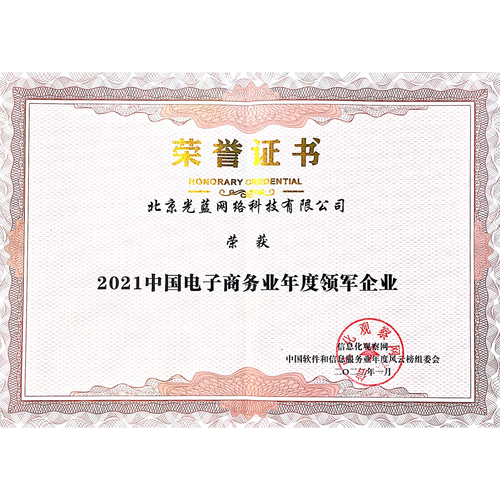 中國電子商務(wù)業(yè)年度領(lǐng)軍企業(yè)